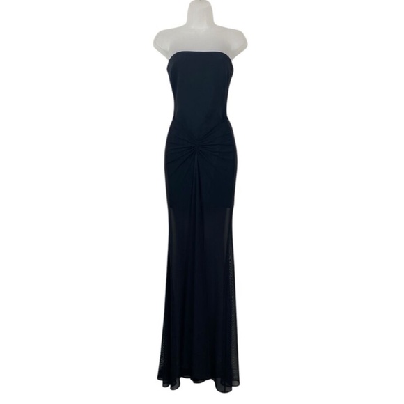 David Koma Strapless Illusion Gown Black Stretch Evening Formal - Picture 5 of 15